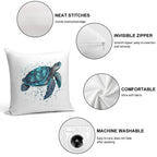 Blue Turquoise Sea Turtle Soft Ultra-Soft Texture Throw Pillow