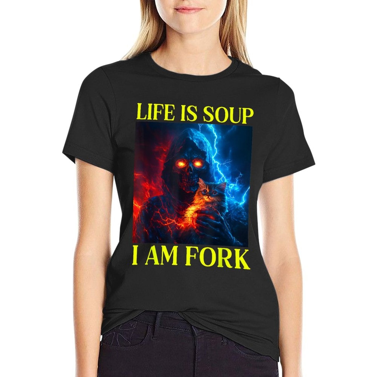 Life Is Soup I Am Fork Oddly Specific Dank Meme  Rolled Sleeves T-Shirt