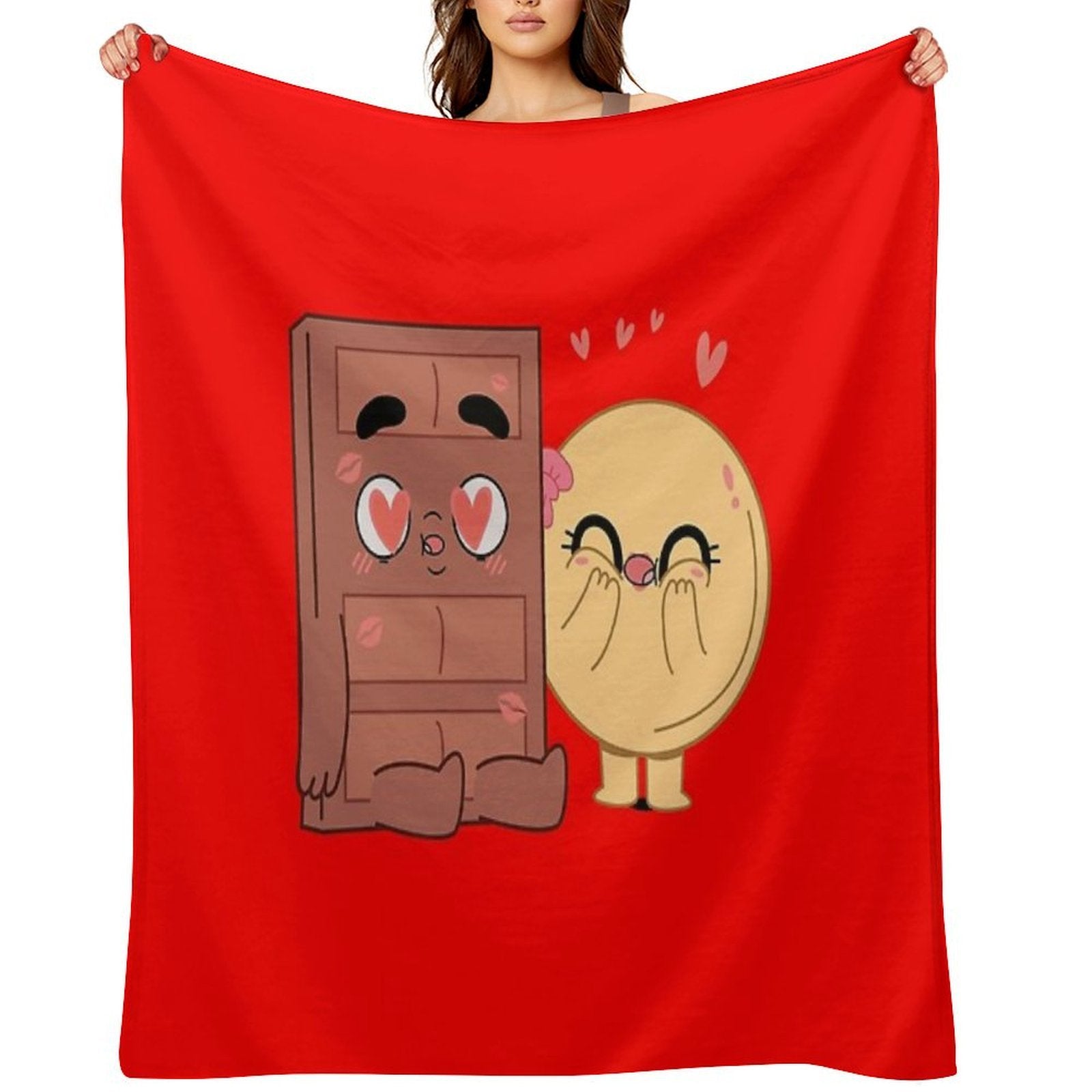 Choco And Pancake Couples Love Shrink-resistant Throw Blanket