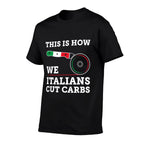 Funny Italian American - How Italians Cut Carbs Pizza Slice  Cotton T-Shirt