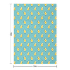 Busy Chicks Pattern - Yellow on Aqua Blue Easy Care Throw Blanket