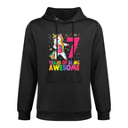 7 Years Old Unicorn Flossing 7th Birthday Girl Unicorn Party Machine Washable Hoodie