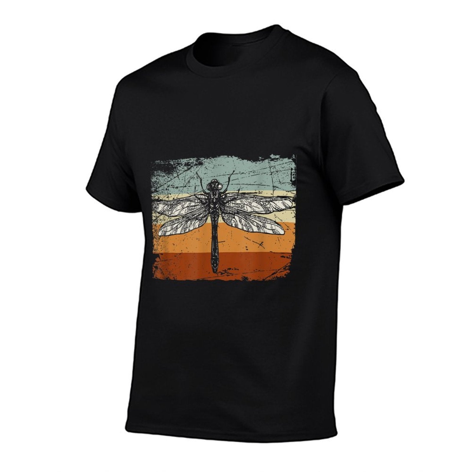 Retro Insect Dragonfly  Heathered Texture T-Shirt