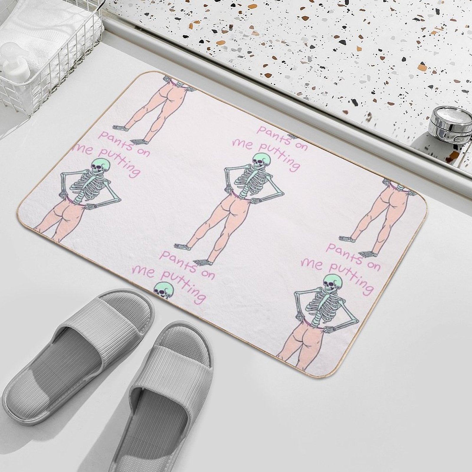 Backwards Pants  Repositionable Bath Mat