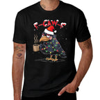 F-Caw-F Christmas Crow Xmas Goth Lights Santa Hat Raven Comfortable T-Shirt