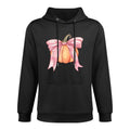 Coquette Autumn Pumpkin Pink Bow Girly Halloween Fall Women Shape Retention Hoodie