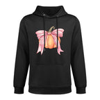 Coquette Autumn Pumpkin Pink Bow Girly Halloween Fall Women Shape Retention Hoodie