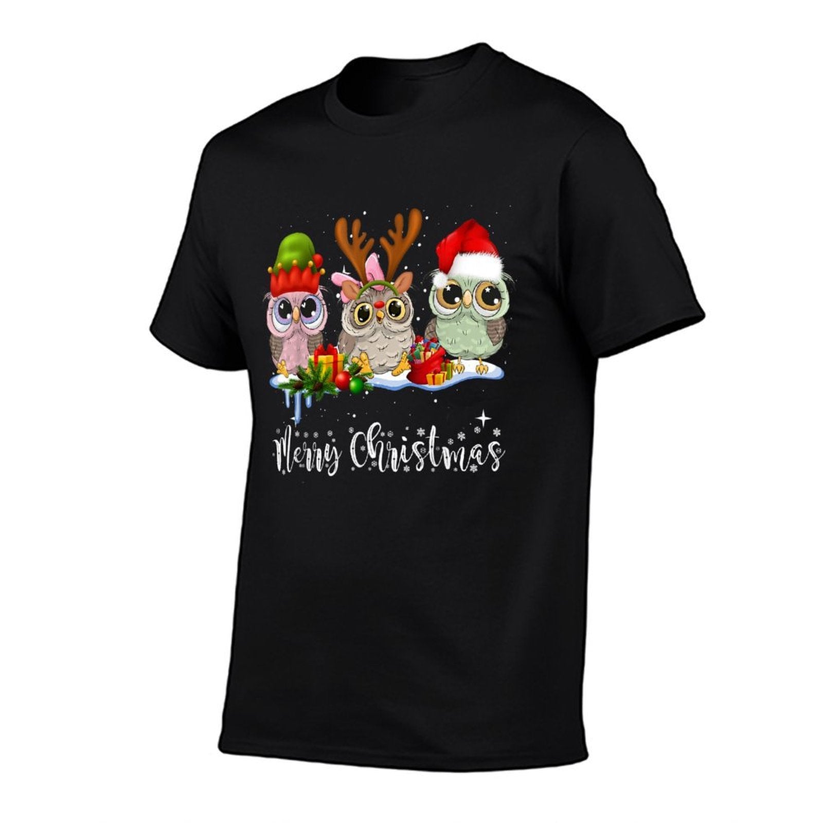Cute Owl Christmas  High-quality Stitching T-Shirt