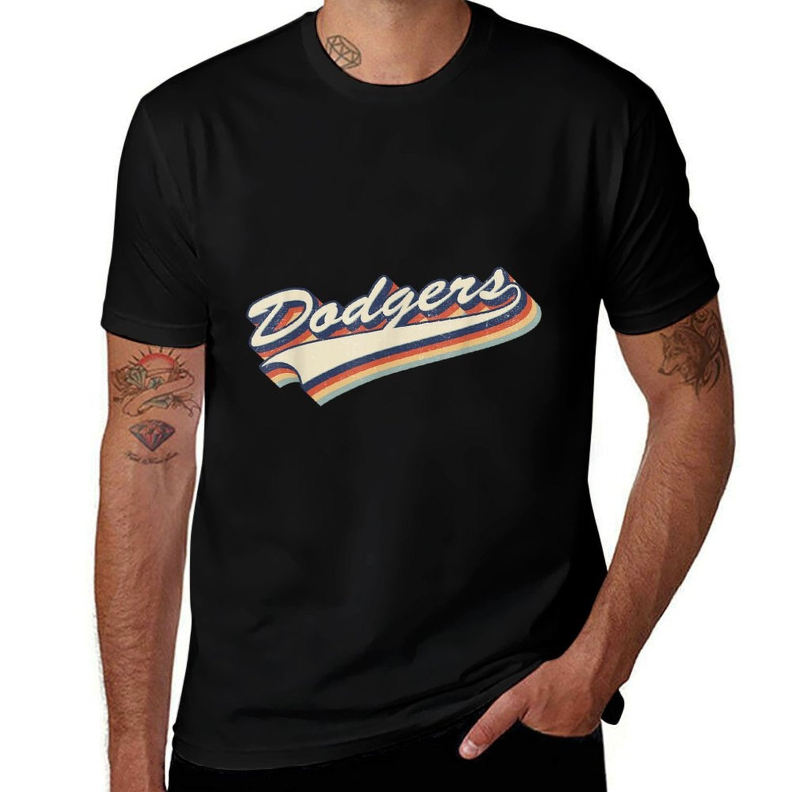 Vintage Dodgers Name Retro Style 70s 80s 90s Gift Men Women  Oversized Silhouette T-Shirt