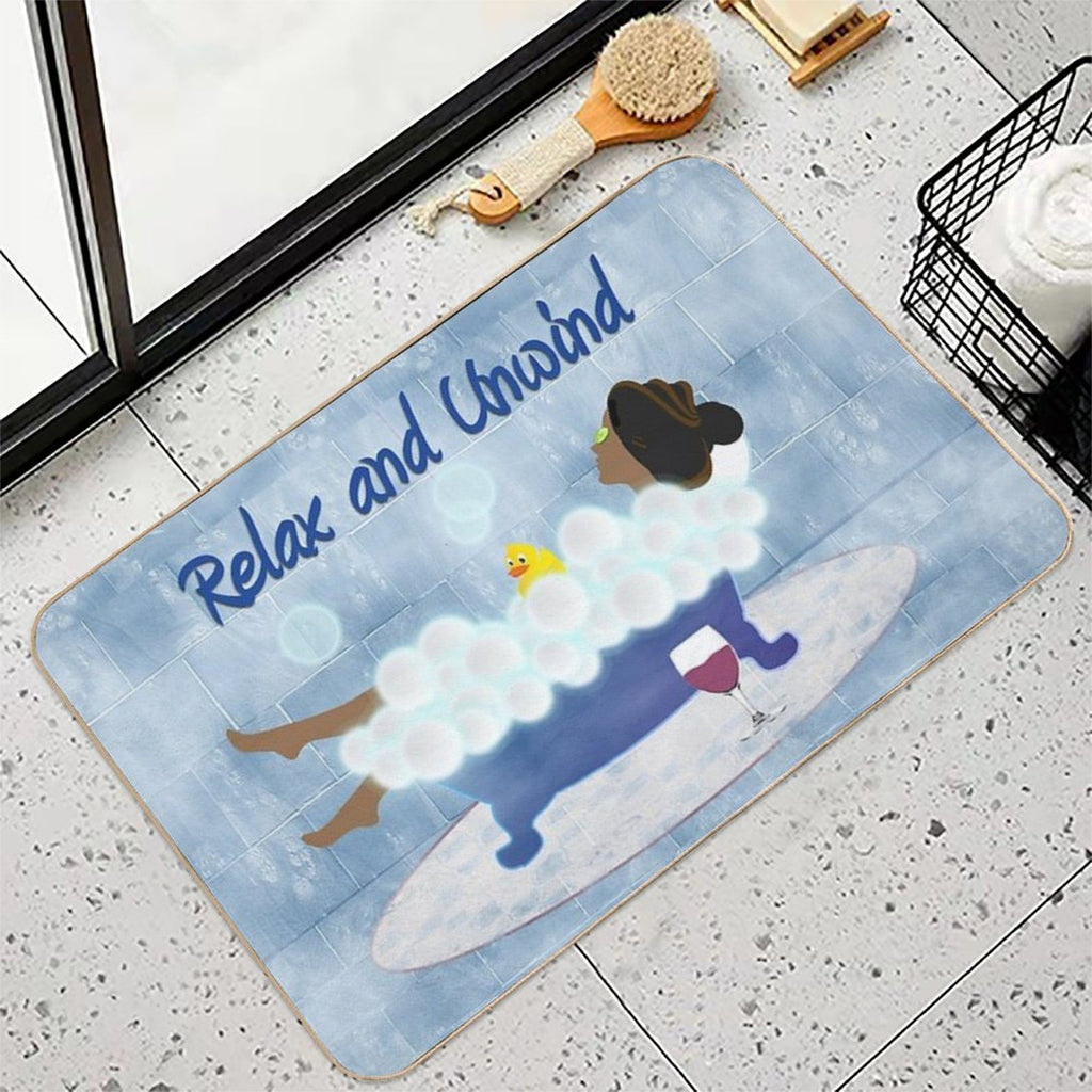 Lady In Tub In Blue  Pet-Safe Bath Mat