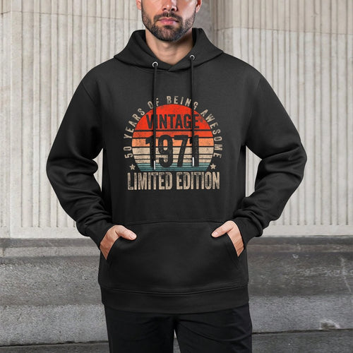50 Year Old Gifts Vintage 1971 Limited Edition 50th Birthday Moisture-Wicking Hoodie