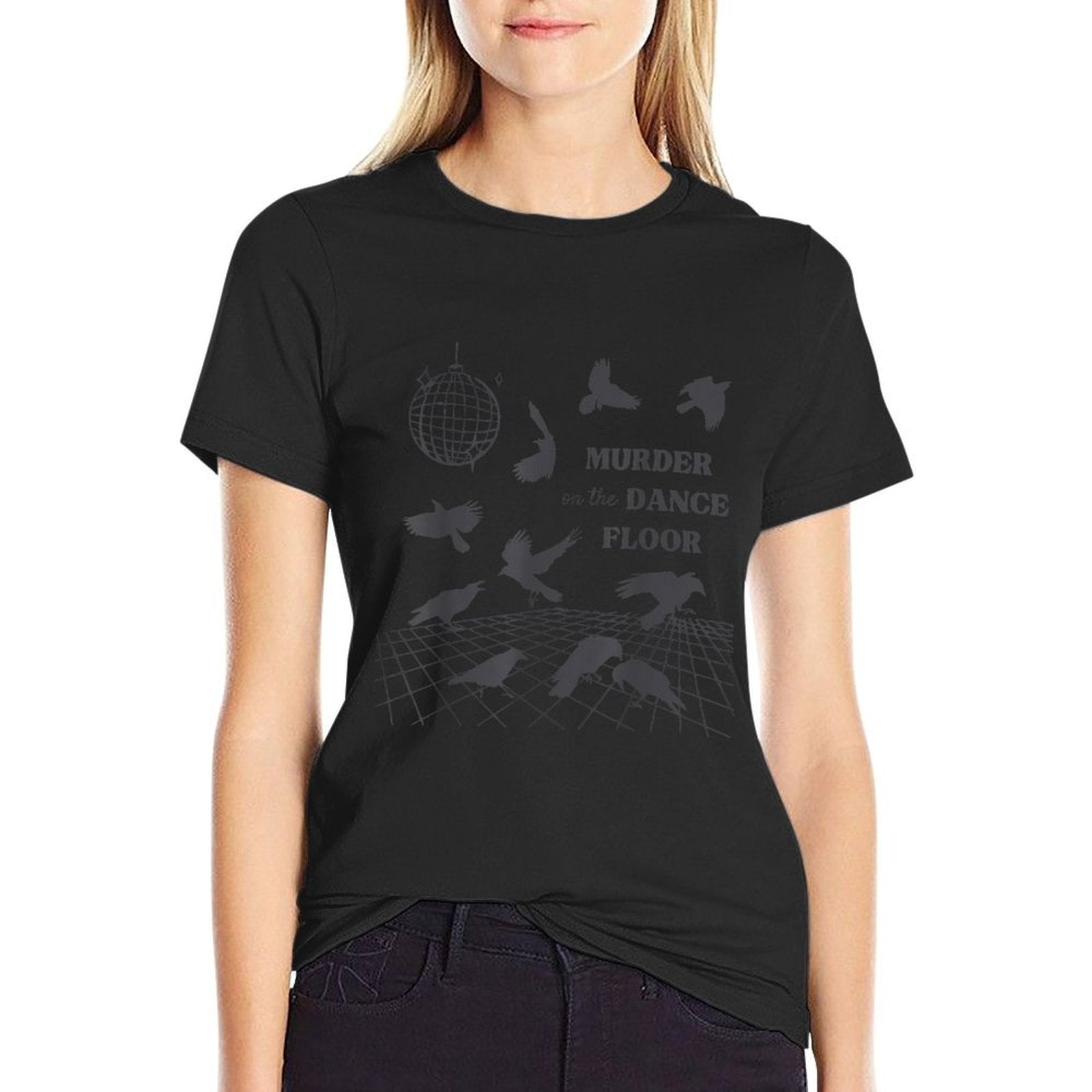Murder On The Dance Floor Funny Crow Dancing Disco  Slim-fit Cut T-Shirt