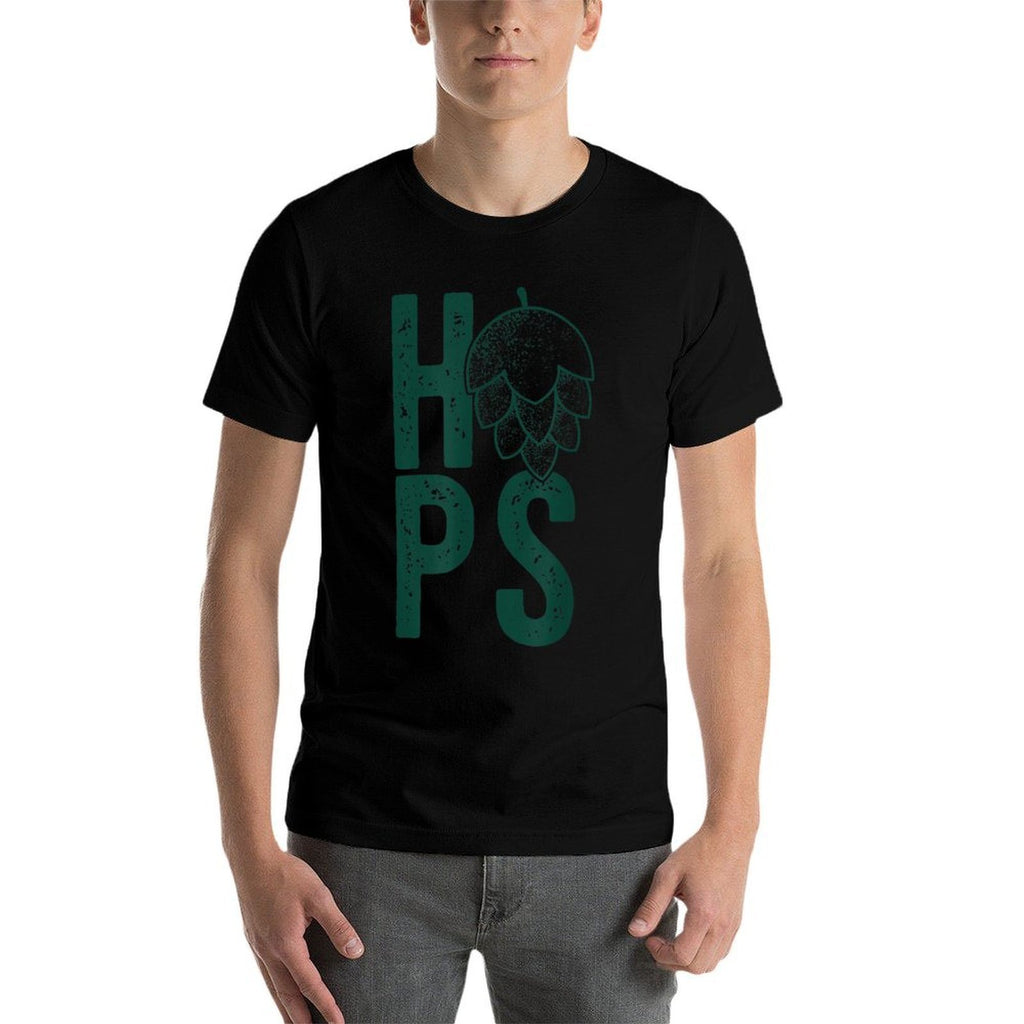 HOPS H-O-P-S FLOWER Craft Beer Hops Drinking Meme  Summer-ready Fabric T-Shirt