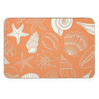 Orange Creamiscle Seashells And Starfish Pattern  Odorless Bath Mat