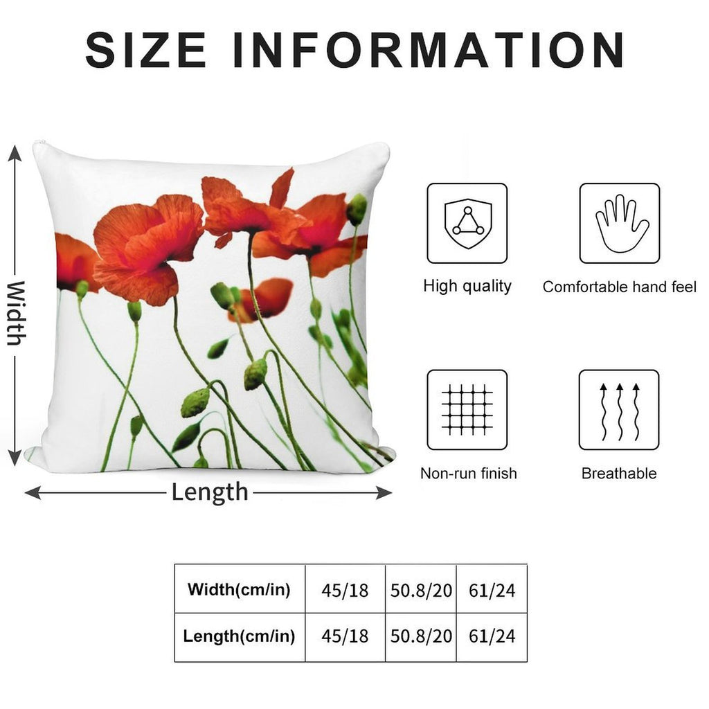 Poppies Soft Easy Maintenance Throw Pillow