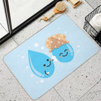 Cute Water Droplets Bathing  Multi-Purpose Bath Mat