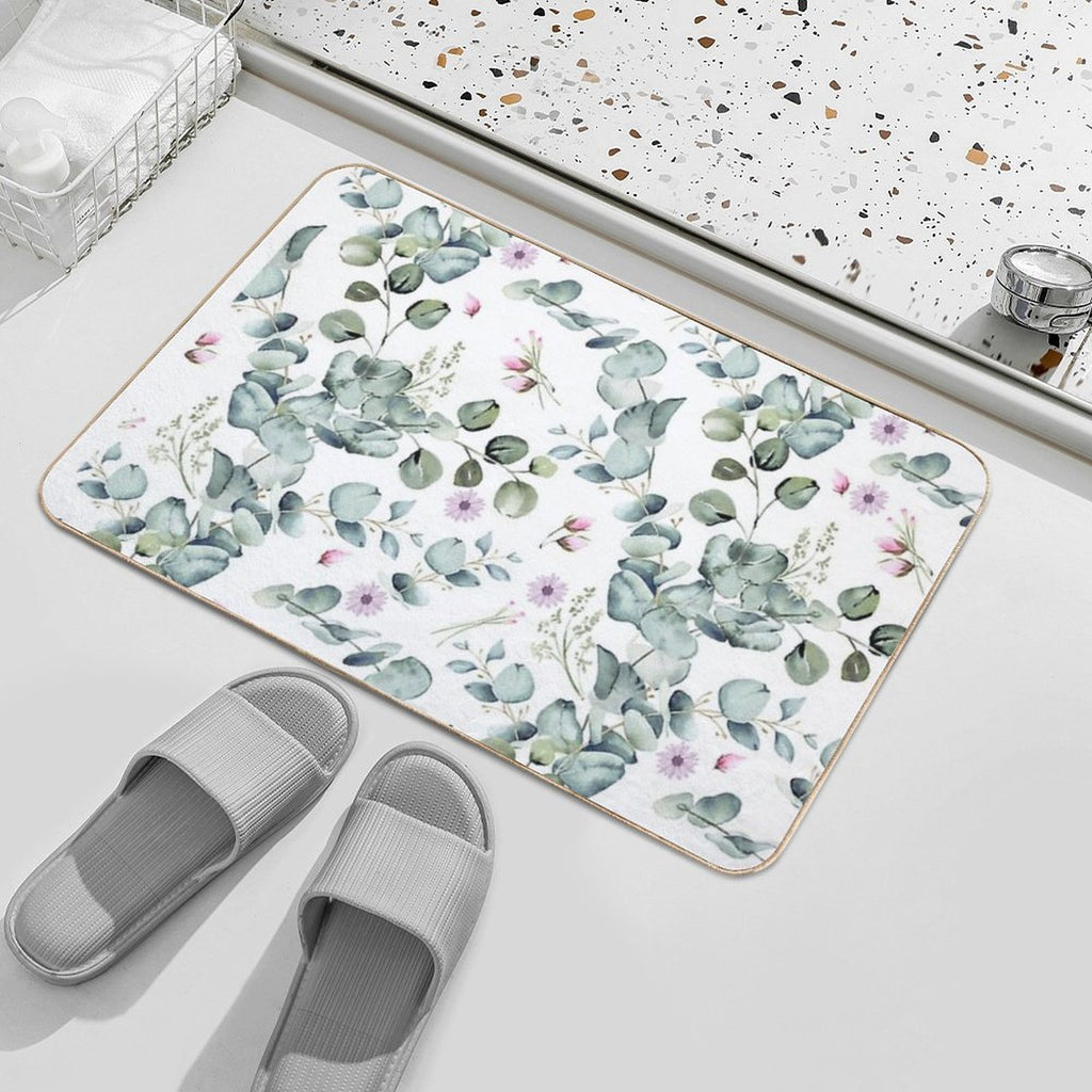 Miniature Garden with Petals  Absorbent Bath Mat
