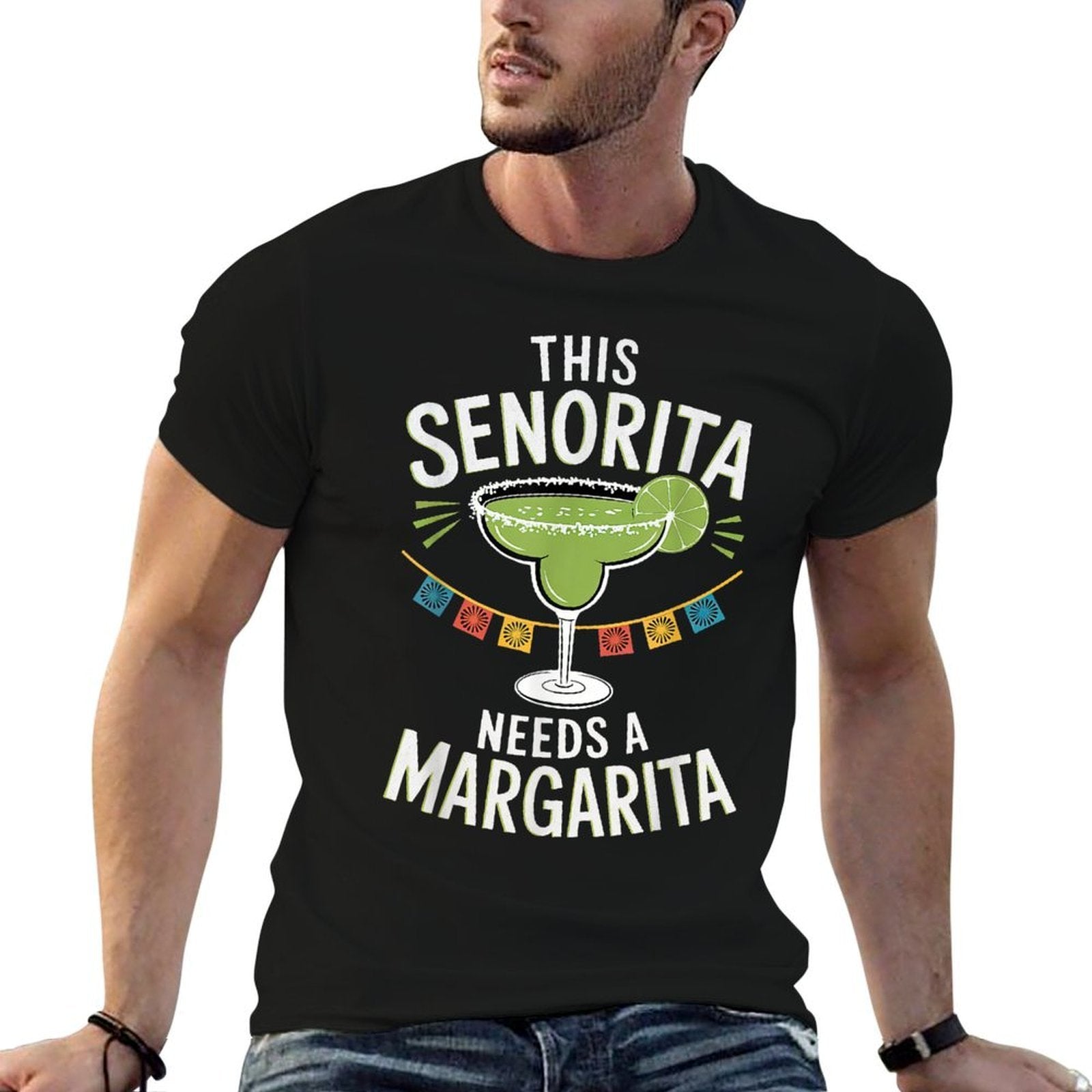 This Senorita Needs A Margarita Cinco De Mayo Fiesta Funny  Wrinkle-resistant T-Shirt