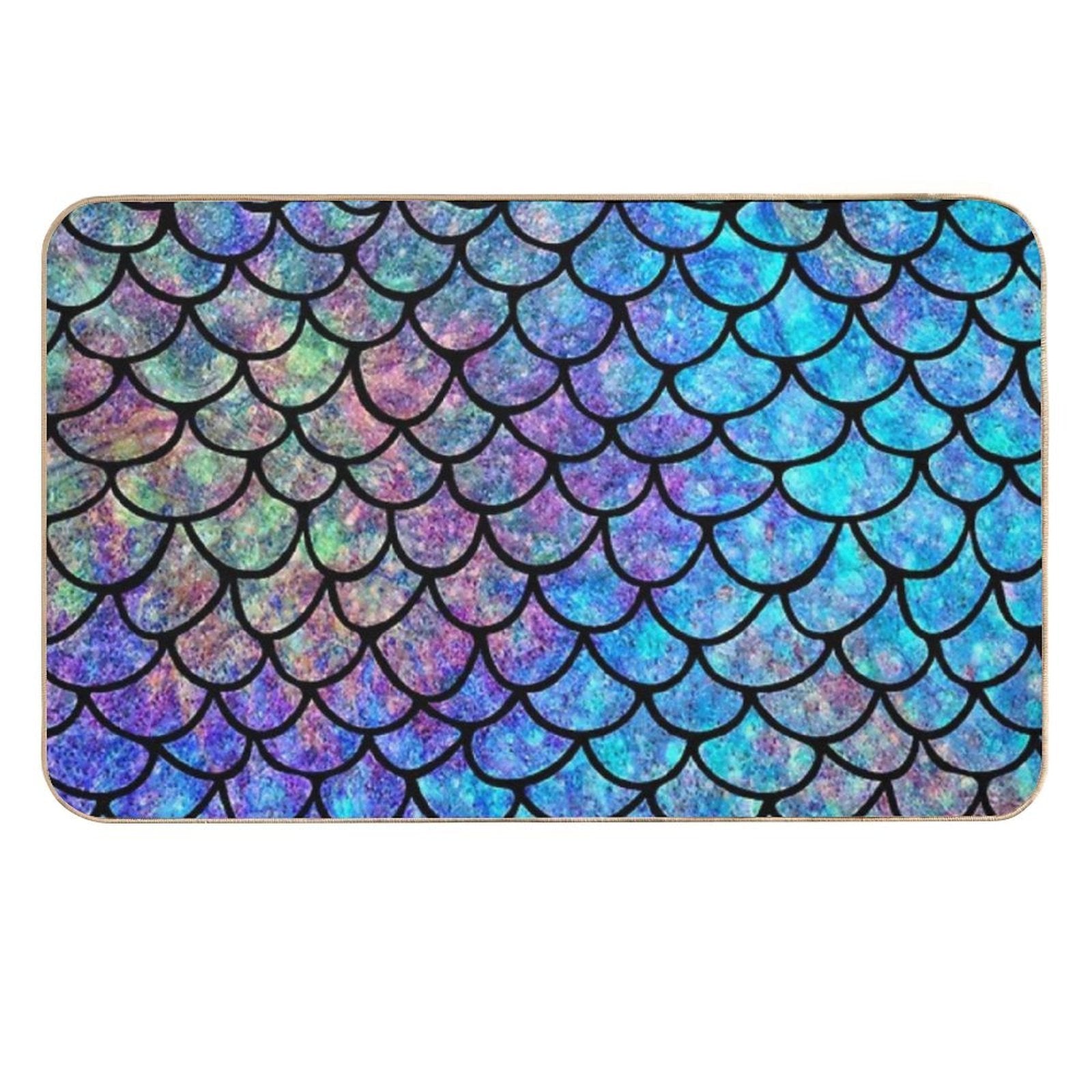 Colorful Mermaid Scales  Pet-Safe Bath Mat