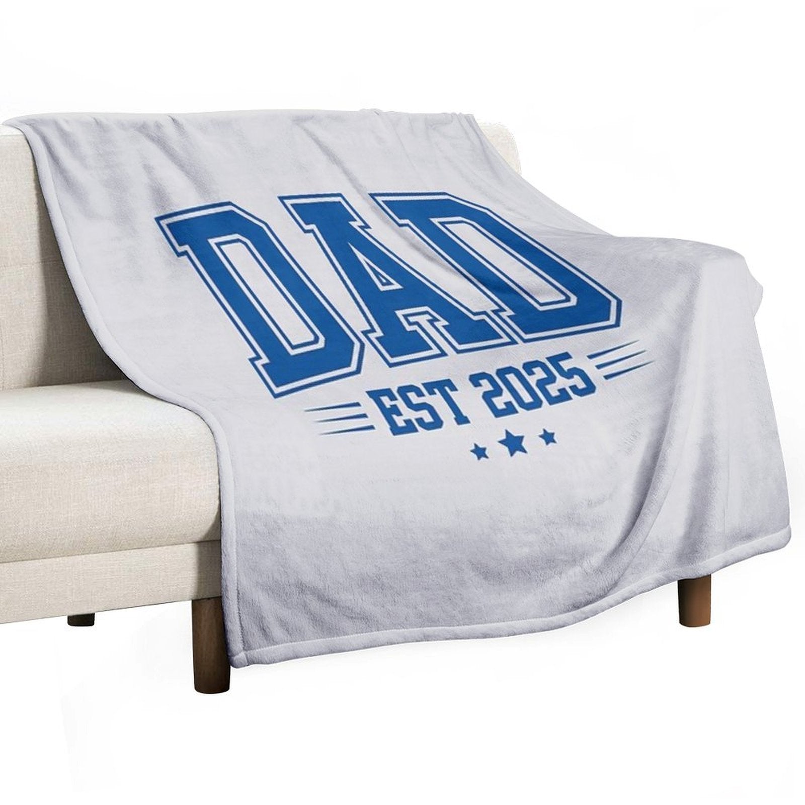 New Dad Varsity Style Shirt Est 2025 Gift Fathers Day Newborn Sustainable Throw Blanket