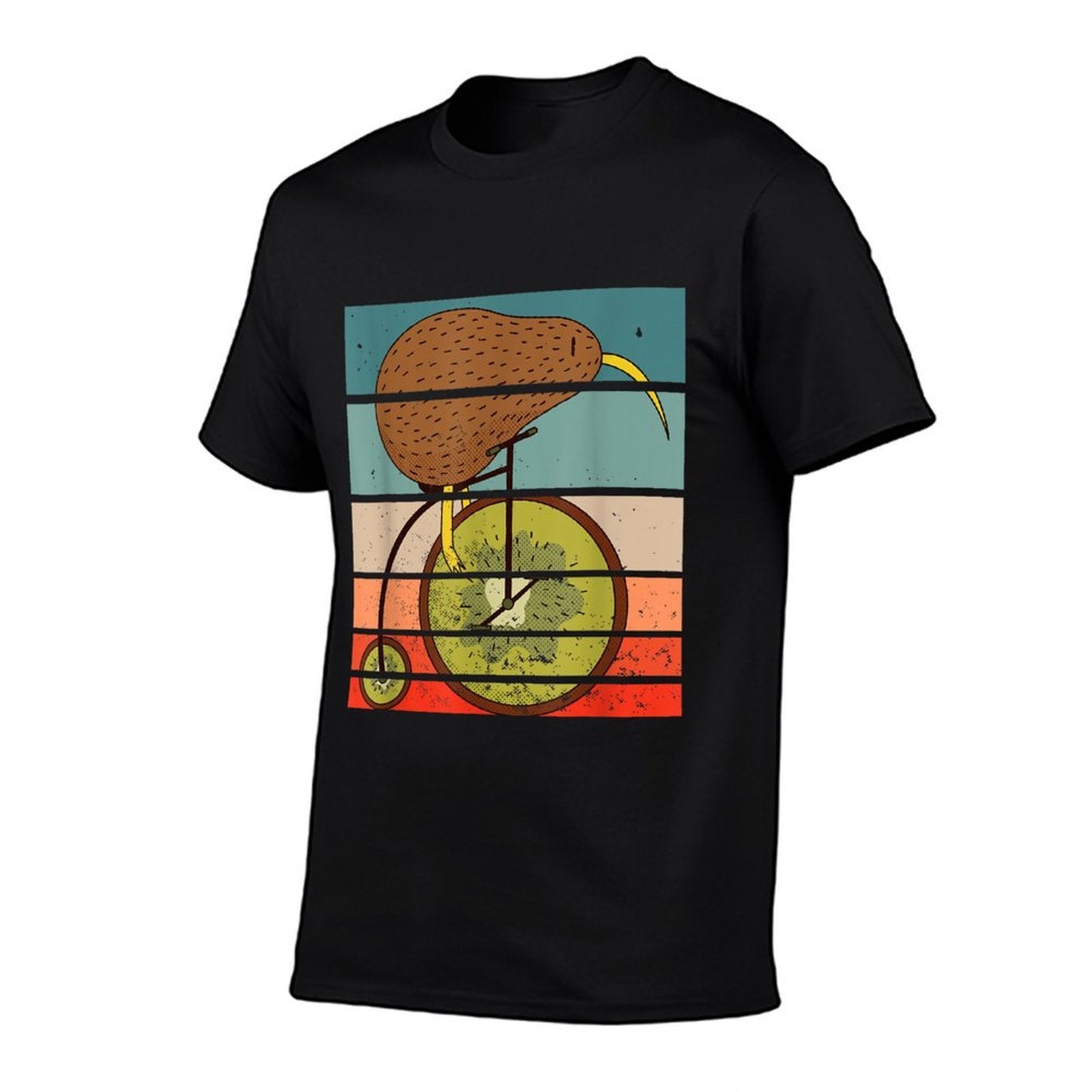 Kiwi Bird Bicycle Driving Cyclist Cycling Gift  Rolled Sleeves T-Shirt