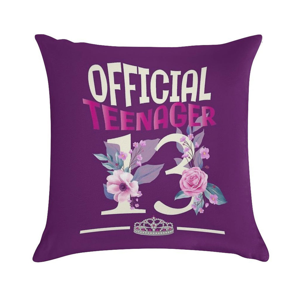 Official Teenager - 13th Birthday Gifts For Girls Soft Anti-Pilling Throw Pillow