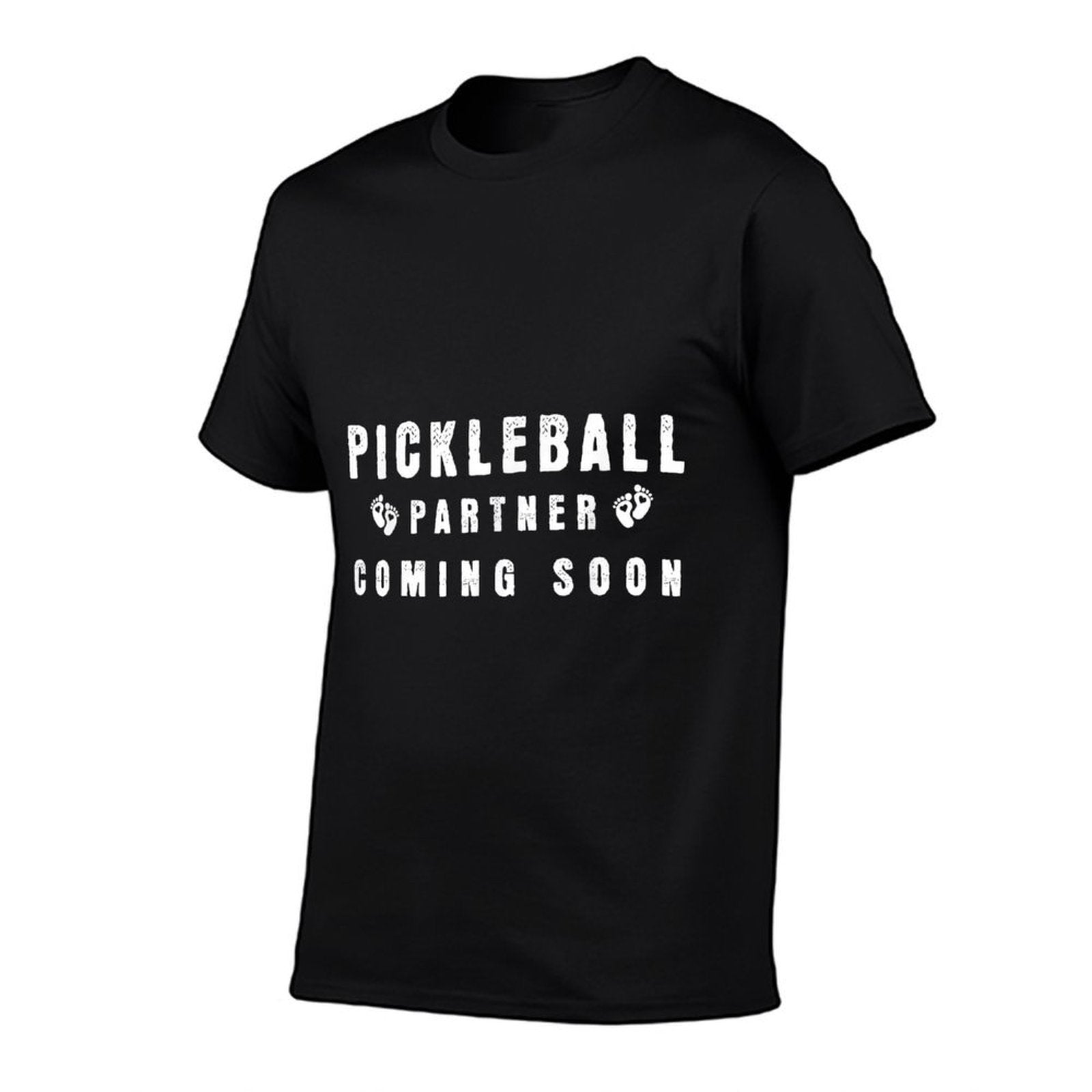 Pickleball Partner Coming Soon Funny Pregnancy Announcement  Trendy Pattern T-Shirt