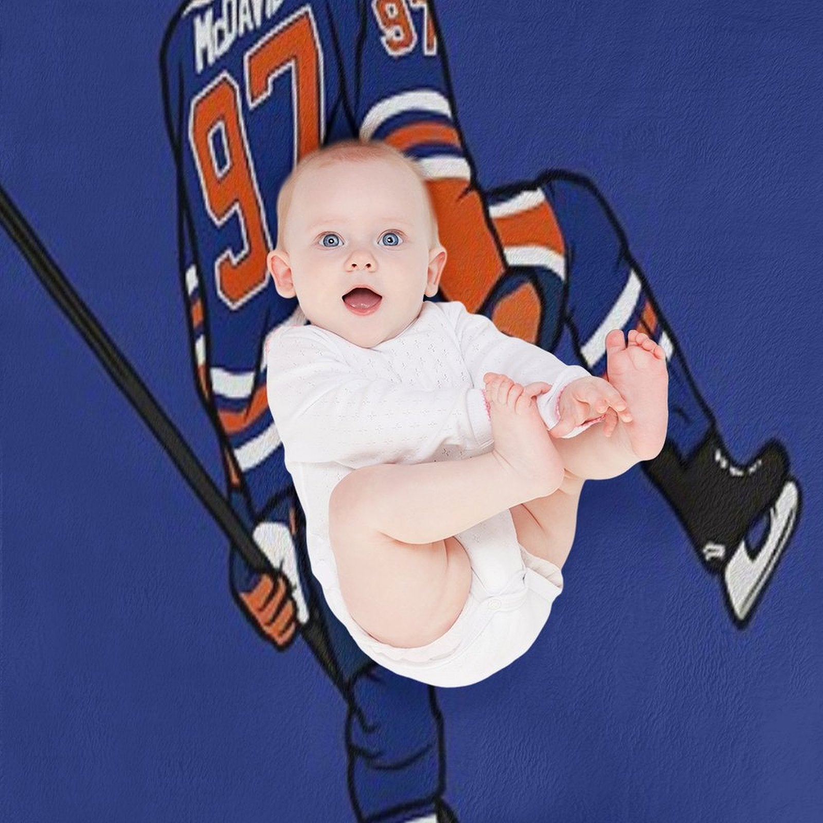 Connor McDavid Celebration Velvety-soft Throw Blanket