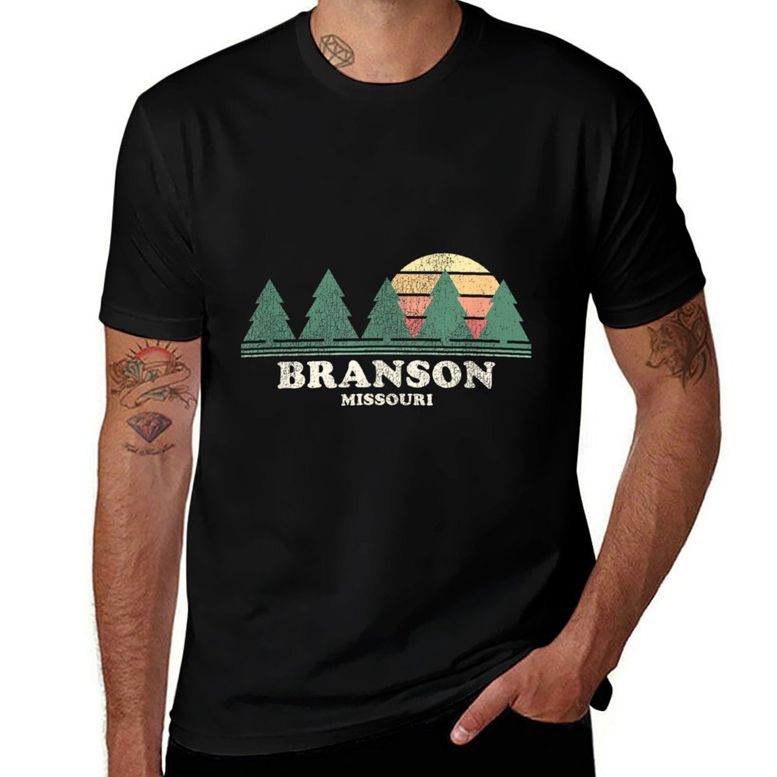 Branson MO Vintage Throwback Retro 70s Design  Relaxed-fit T-Shirt