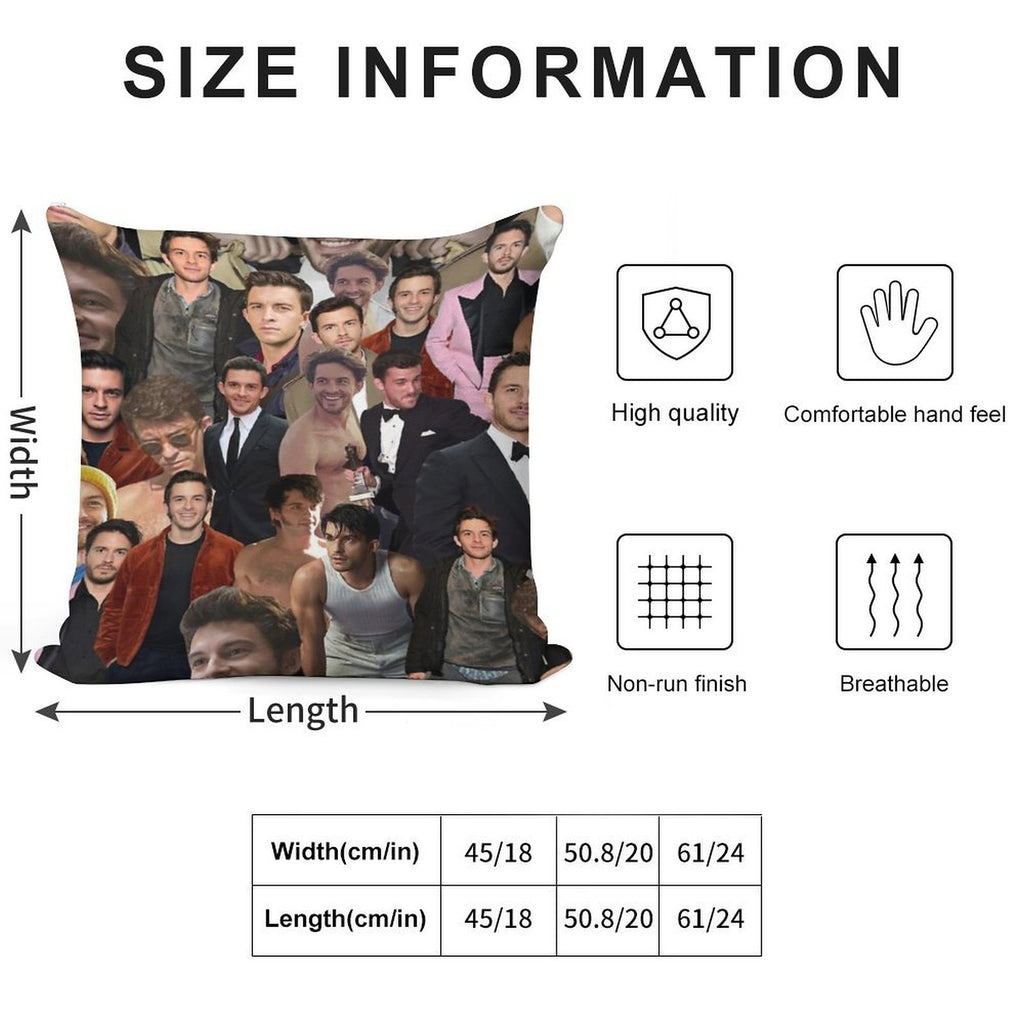 Jonathan Bailey Collage Soft Home Decor Throw Pillow