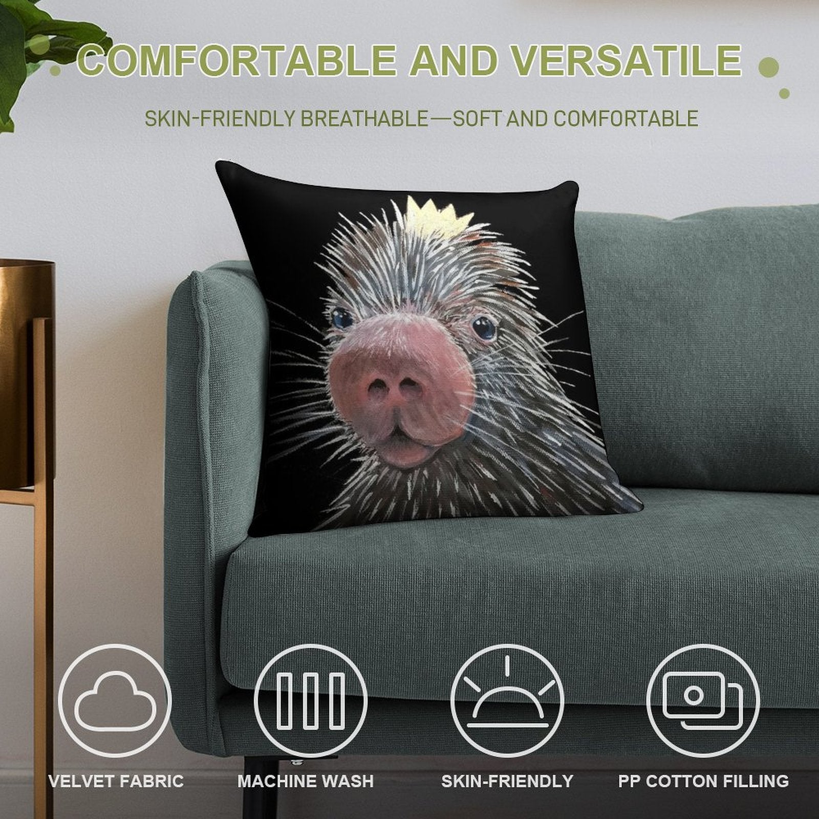 Fauna Royal Cuandu Prickly Spines Soft Reinforced Edging Throw Pillow