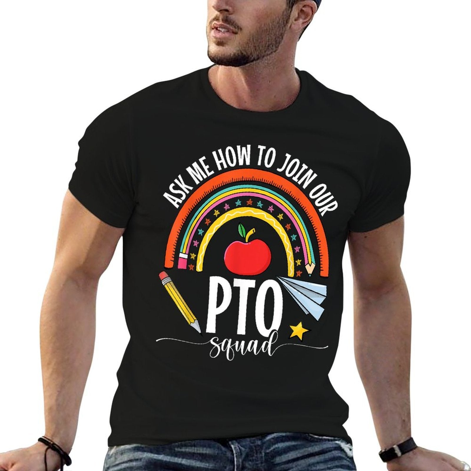PTO Crew Parent Teacher Organization Parent School Volunteer Men Women Kids  Oversized Silhouette T-Shirt