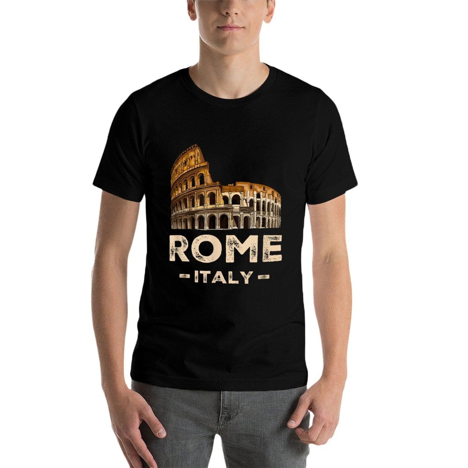 Cool Vintage Roma Italia Colosseum Souvenirs, Rome Italy  Cotton T-Shirt