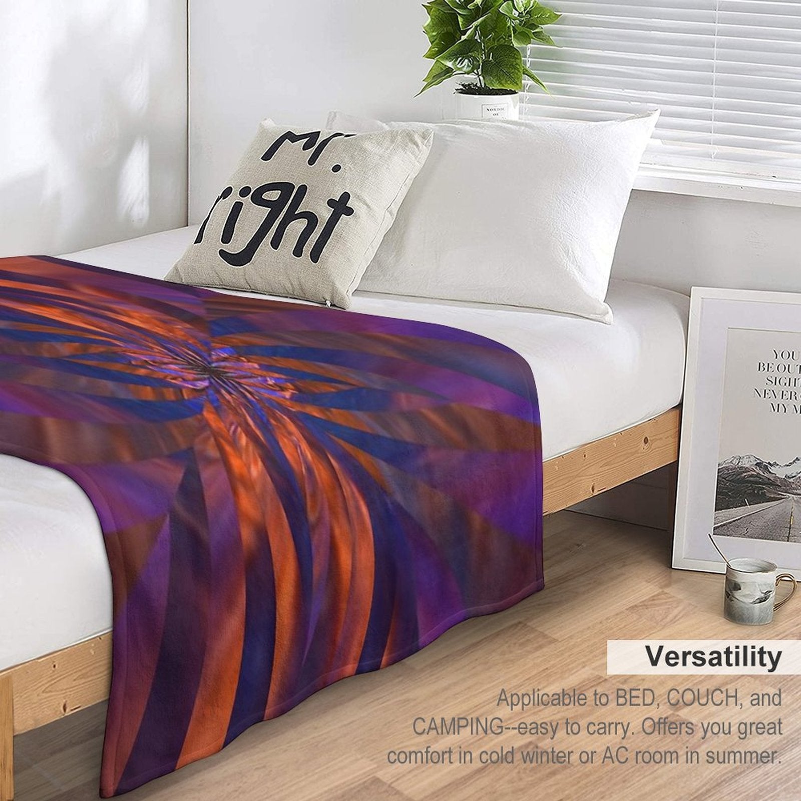 Abstract in Orange And Purple Comfort Throw Blanket