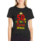 50 Years Old Birthday Queen Jamaica Mothers Birthday Squad  Quick-drying T-Shirt