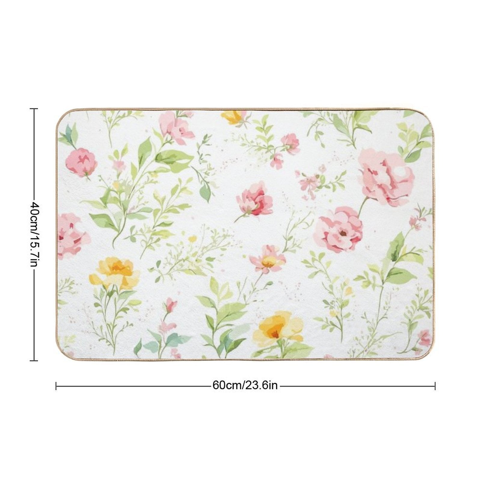 Summer Florals  Easy To Clean Bath Mat