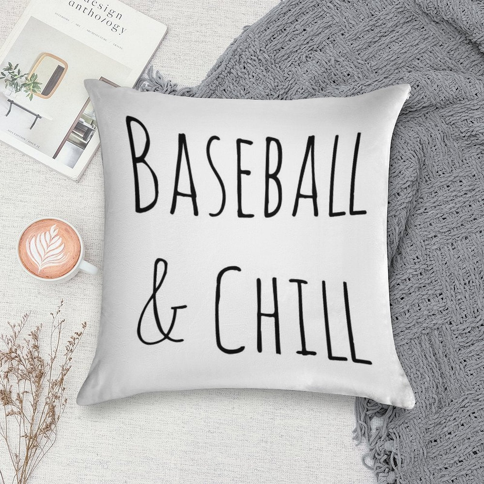 Baseball And Chill Soft Gift Ready Throw Pillow