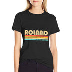 ROLAND Surname Funny Retro Vintage 80s 90s Birthday Reunion  Slim-fit Cut T-Shirt