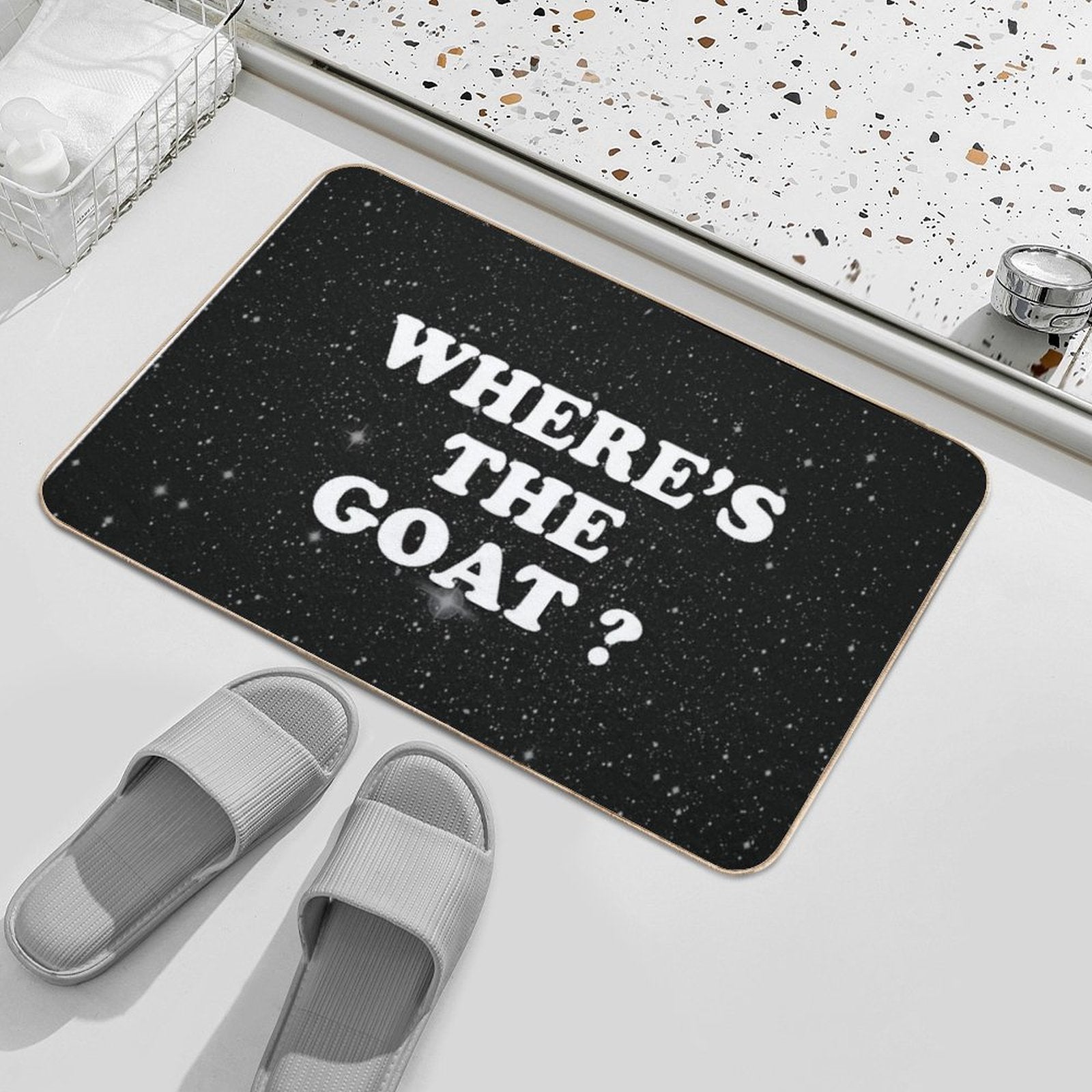 Where's The Goat  High-Traffic Bath Mat