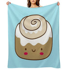 Cute Kawaii Cinnamon Bun Lightweight Throw Blanket