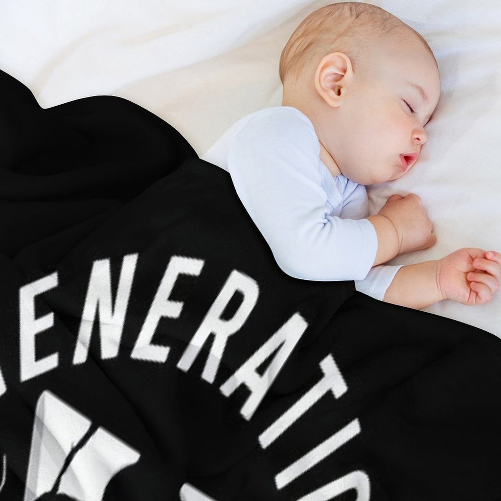 Generation X We Don't Care  Funny Gen-X Men Women Sustainable Throw Blanket