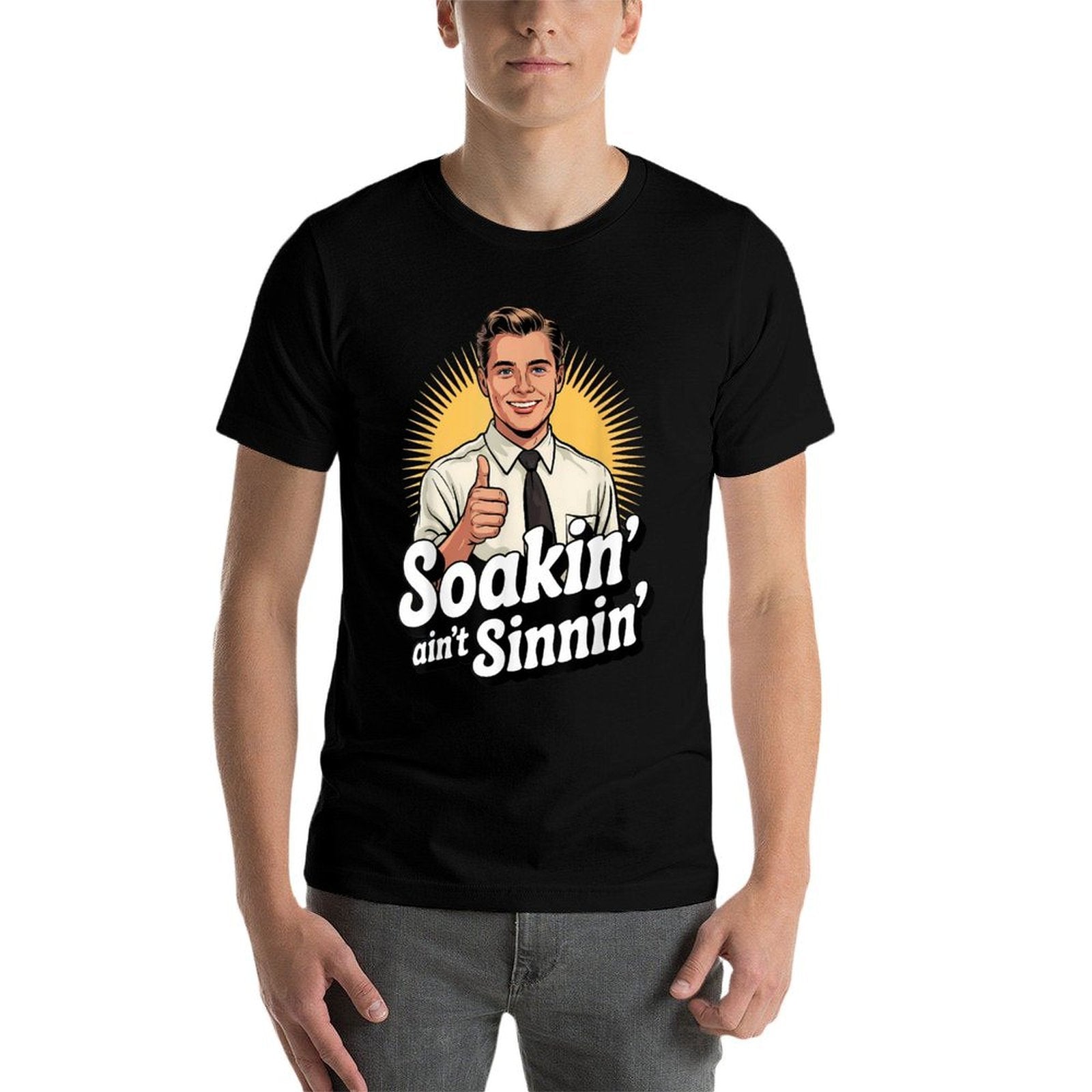 Soaking Aint Sinning - Funny Mormon  Wrinkle-resistant T-Shirt