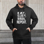 Meme Saying Eat Sleep Bruh Repeat Machine Washable Hoodie