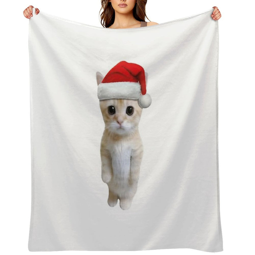 Christmas El Gato Cat Compact Throw Blanket