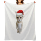 Christmas El Gato Cat Compact Throw Blanket