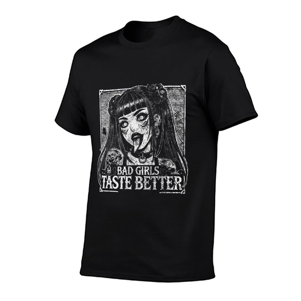Funny Anime Girls Bad Girls Taste Better  High-quality Stitching T-Shirt