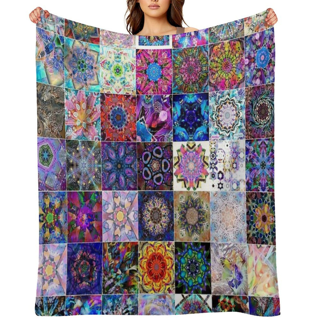 Kaleidoscope Patchwork Travel-friendly Throw Blanket