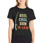 Retro Reel Cool Son In Law Funny Father Gift Bass Fishing  Vintage-inspired T-Shirt