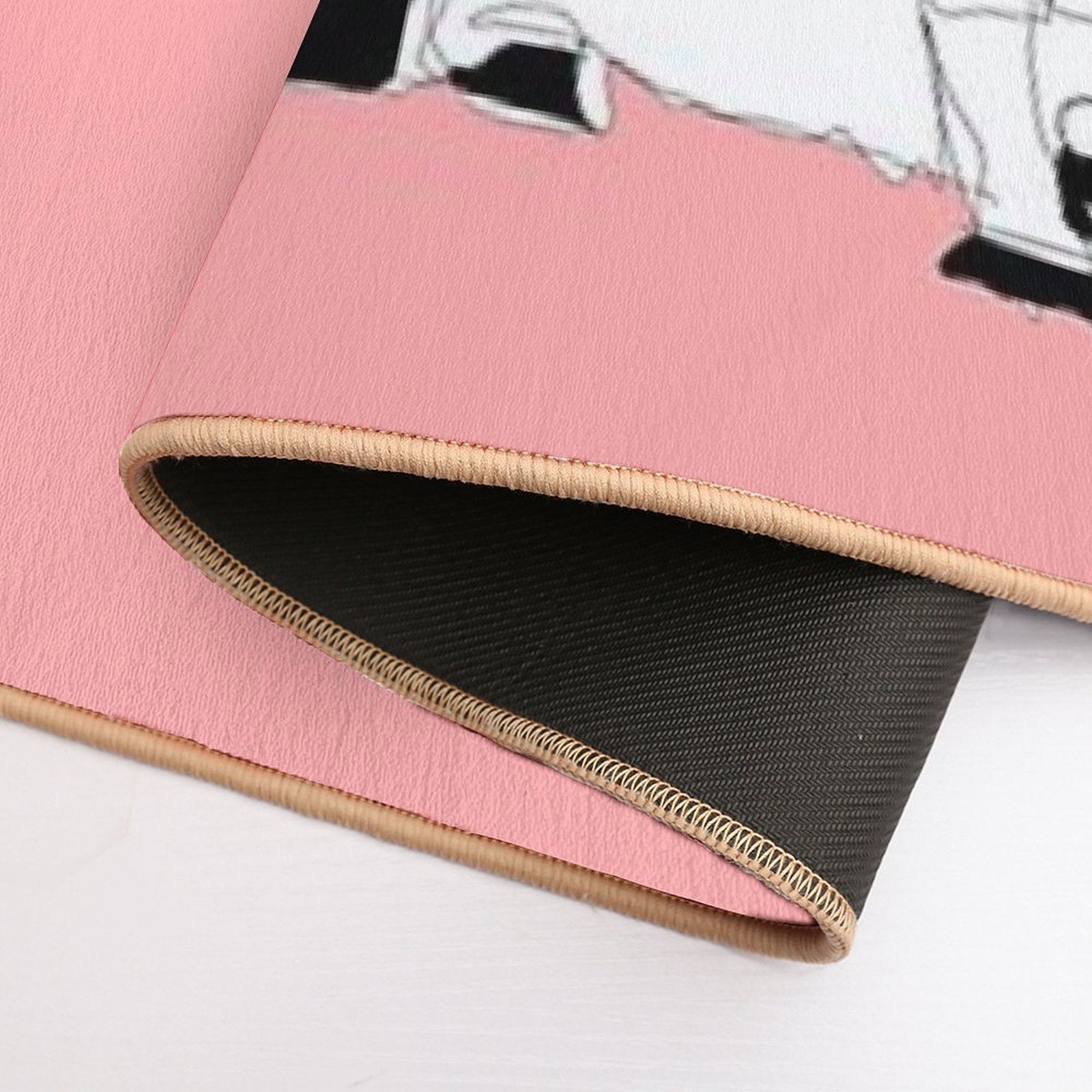 Minimalistic Pink Raccoon Line Art Decor  Multi-Purpose Bath Mat