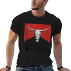 Vintage Western Bull Skull Raised On 90s Country Music  Lightweight T-Shirt